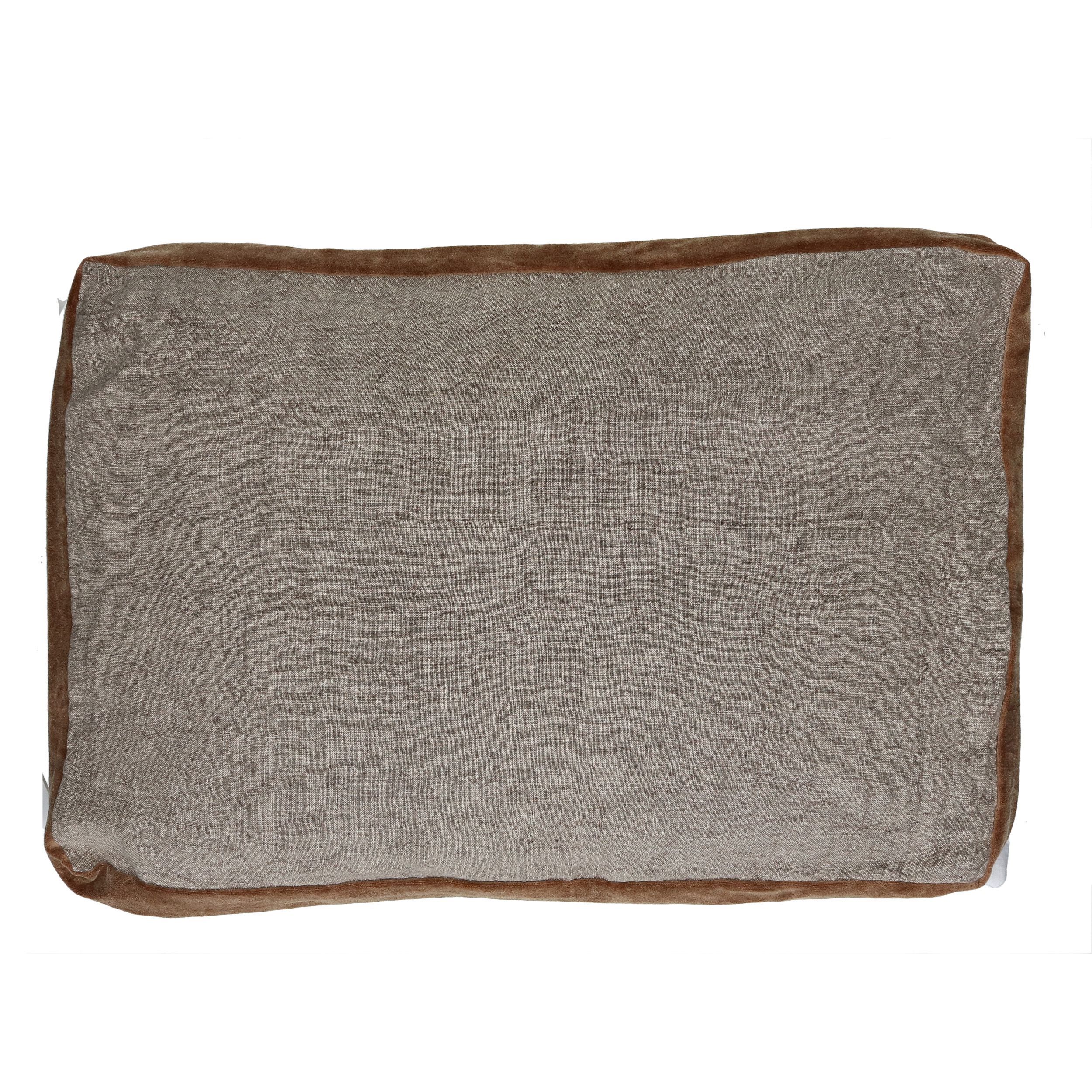 Льняная прямоугольная однотонная подушка POMAX BORDERS ARCH-00106515 - Вид №7
