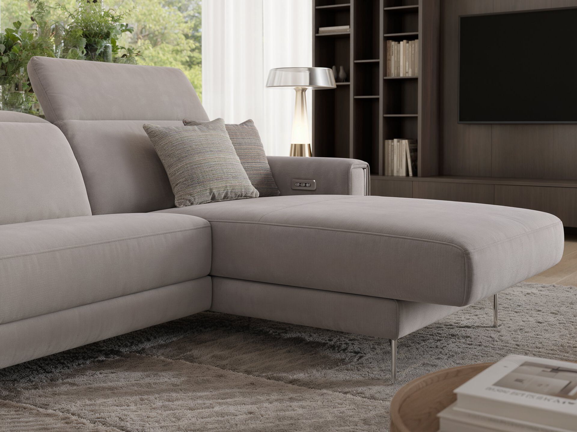 Кожаный диван с полуостровом Sofanella Bellagio ARCH-00047596 - Вид №3