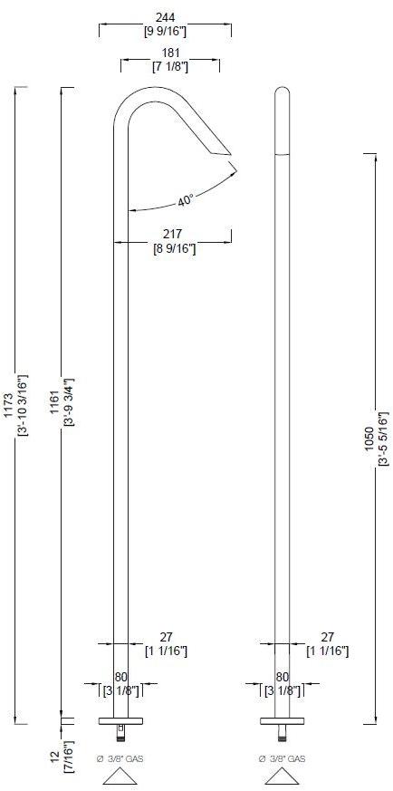 RIFRA Напольный излив из нержавеющей стали Wave 1220101/2 - Вид №1