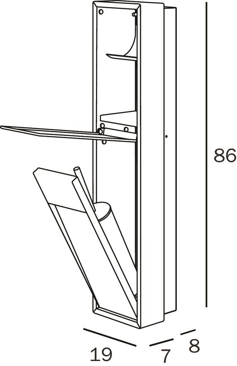 INDA® Модуль держателя рулона, держатель запасного рулона и держатель для туалетной щетки My secret A8085c-a8086c - Вид №3