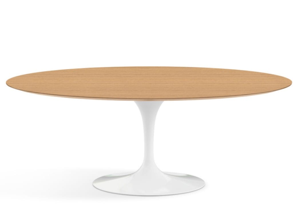 Овальный стол с деревянной столешницей и алюминиевым основанием Knoll Тюльпан ARCH-00140629