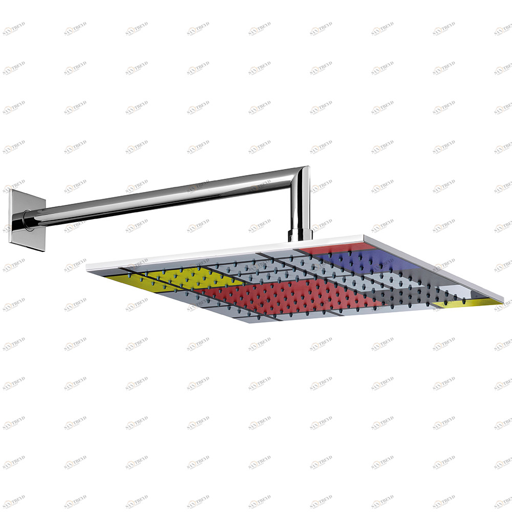 Graffio Квадратная лейка душа 240 × 240 мм с кронштейном 350 мм, квадратная розетка. MR842 