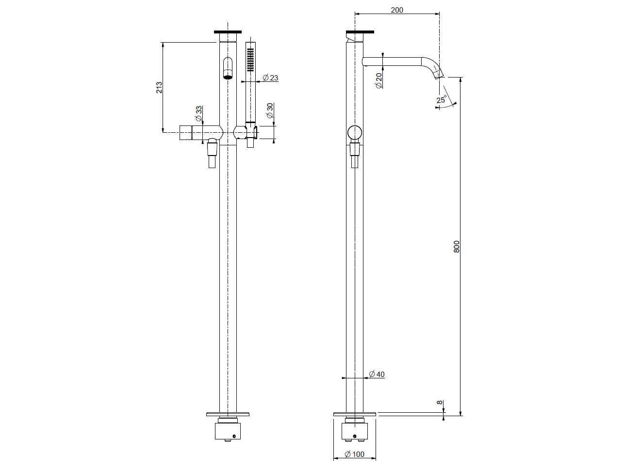 Смеситель для ванны с одним отверстием и ручным душем QD Magistro Lab Smile ARCH-00095348 - Вид №2