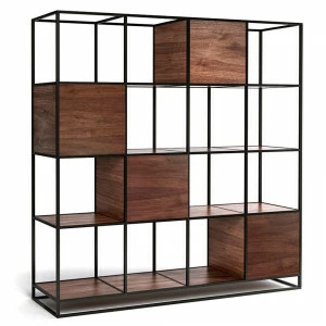 Стеллаж книжный открытый коричневый Kvadra 4 INTELLIGENT DESIGN СТЕЛЛАЖИ KVADRA 260773 Коричневый;черный