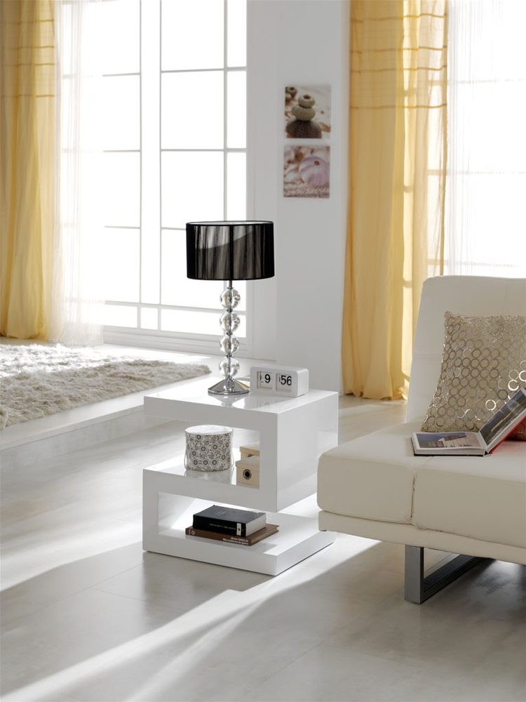 Журнальный столик дизайнерский белый 50 см Strada ESF FASHION 043987 Белый - Вид №1