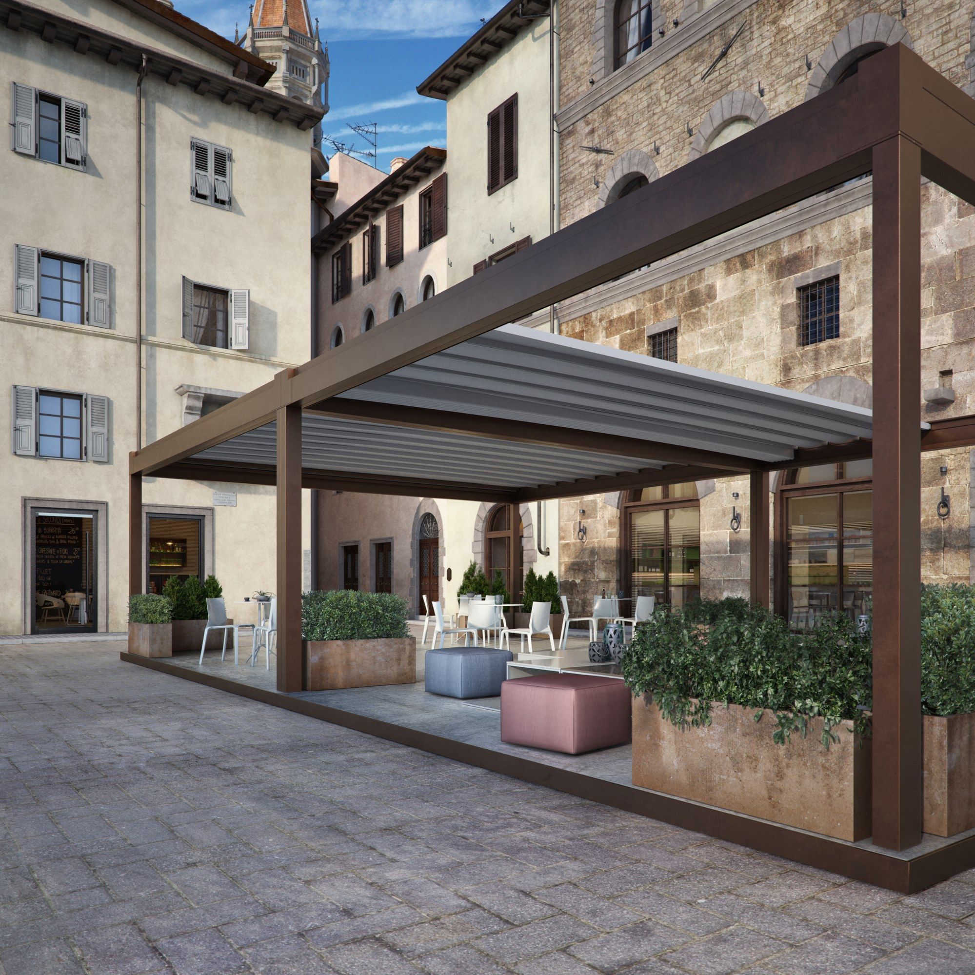 Моторизованная самонесущая беседка с раздвижной крышкой Pratic Hi Pergolas ARCH-00051248 - Вид №1