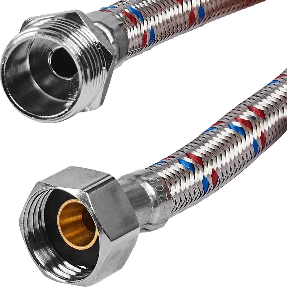Гибкая подводка для воды ДТРД 150 см x 1/2" наружная-внутренняя резьба STLM-2150284 - Вид №1
