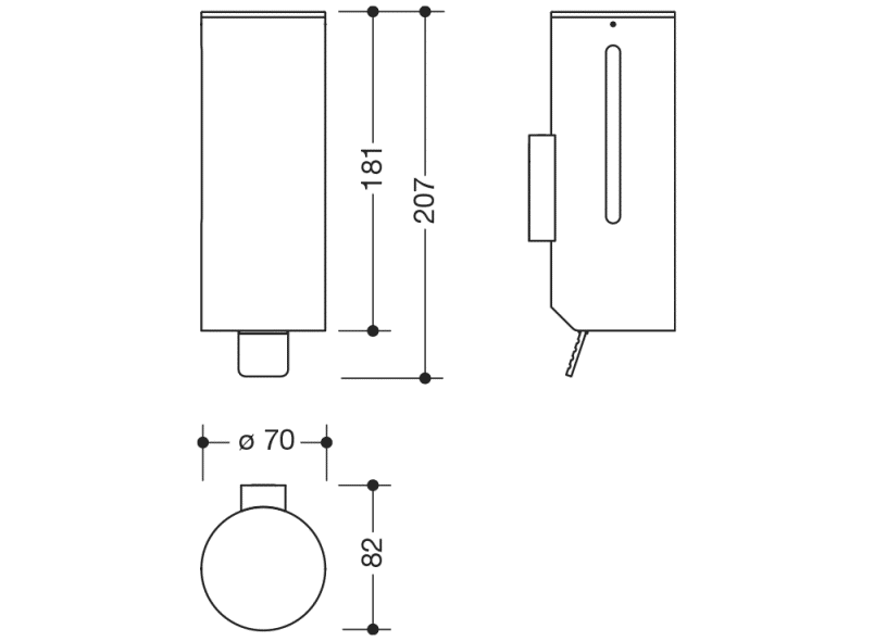 950.06.10140 Дозатор для мыла или дезинфицирующего средства с держателем HEWI Universalprodukte  - Вид №1