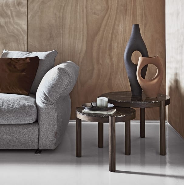 Круглый деревянный журнальный столик с мраморной столешницей Flexform Gustav ARCH-00137963 - Вид №5