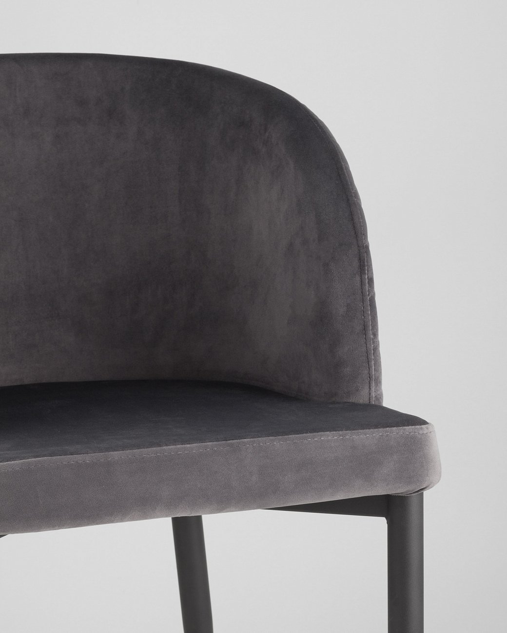Стул с подлокотниками мягкий серый с черными металлическими ножками "Молли" STOOL GROUP ДИЗАЙНЕРСКИЕ 00-3881927 Серый  - Вид №6