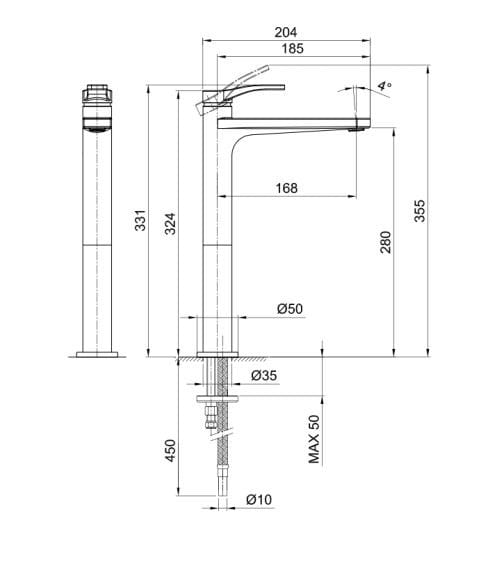 Смеситель для раковины с одним отверстием ABOUTWATER AL/23 ARCH-00149260 - Вид №3