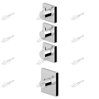 ZP8661 - R97822 Встроенный термостатический смеситель для душа 1/2 "с 3-мя запорными кранами. Zucchetti Pan 