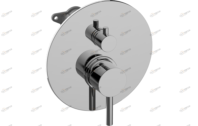 E-17020-T Встраиваемый смеситель для душа 3/4“ с переключателем на 2 выхода - Внешняя часть GRAFF Золото 24K;Шлифованное золото 24K;Матовая латунь PVD;черный_Architectural Black™;Крацованный никель;Пушечная Бронза;Матовый Черный;Оливковая бронза;Onyx PVD® m.e. 25