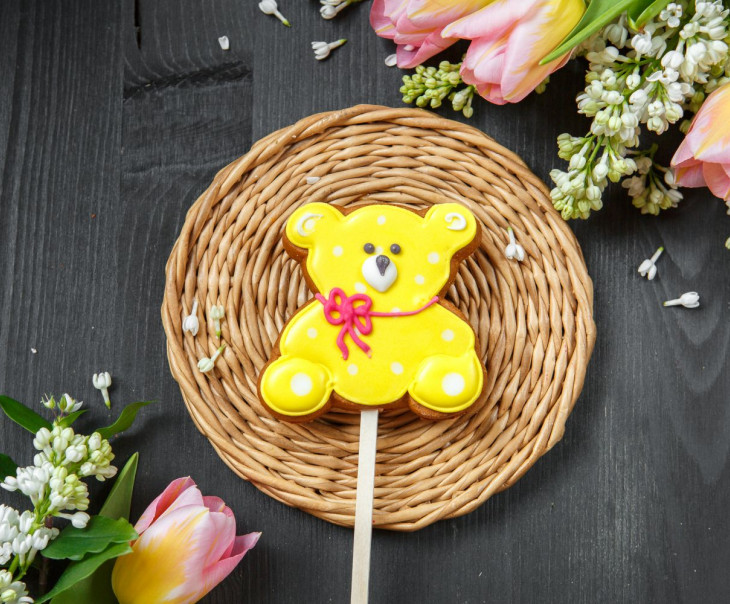 9645 Пряник Мишка желтый Вкусляндия 