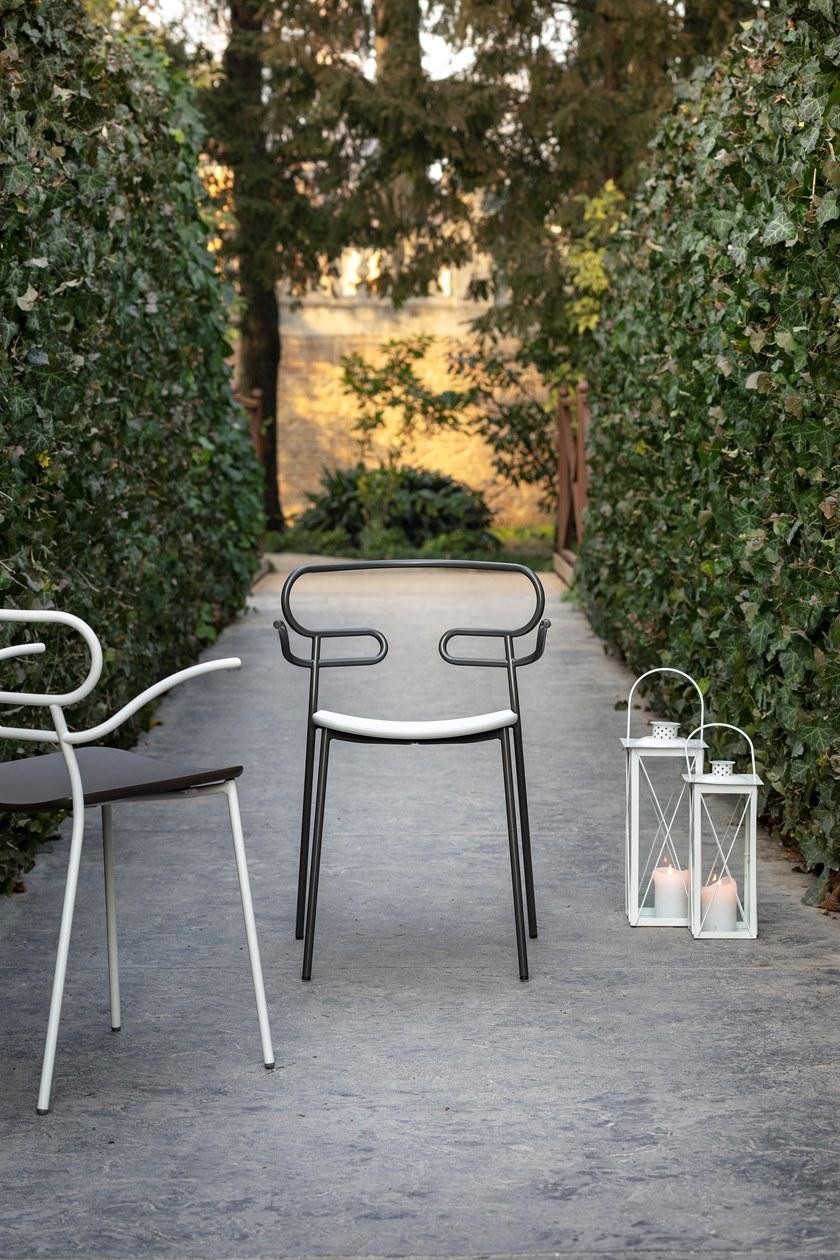 TrabA' Стул из металла и полиуретана с подлокотниками Genoa 0048/0049-met-pu, - Вид №15