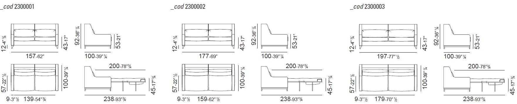 Vibieffe 2-местный тканевый диван-кровать sun-id-1387444 - Вид №3