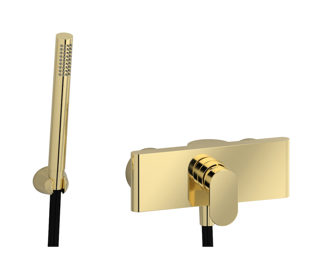 Встроенный смеситель для душа в комплекте с душевым гарнитуром. WE ARE IB k2350ii Pale Gold K2