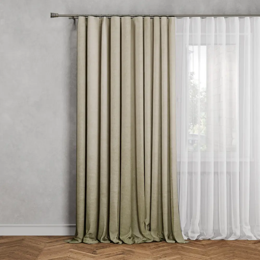 Штора на ленте Inspire Mataro 200x280 см цвет бежевый 89343126 STLM-2183533 