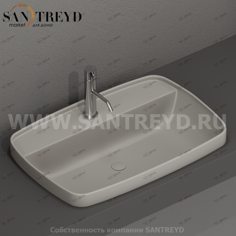 514259 Накладная раковина на столешницу  прямоугольная Kerasan Tribeca