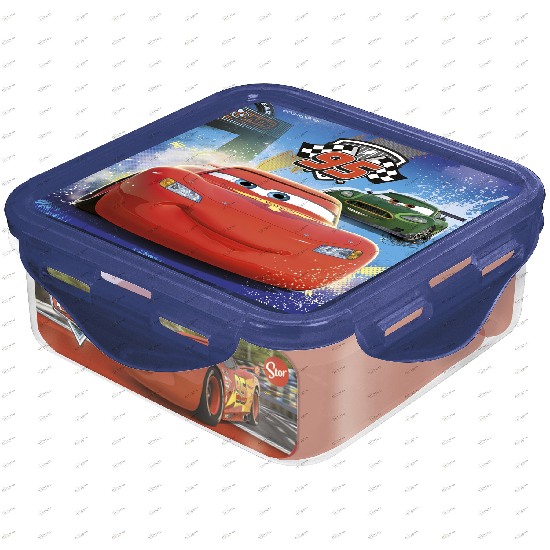 Контейнер пластиковый квадратный "Тачки. Грани гонок", 500 мл STOR ТАЧКИ 335649 Синий Santreyd 