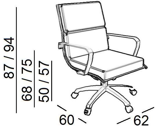 Luxy Кресло руководителя на 5-спицевой основе с подлокотниками с низкой спинкой Light sun-id-1348892 - Вид №1