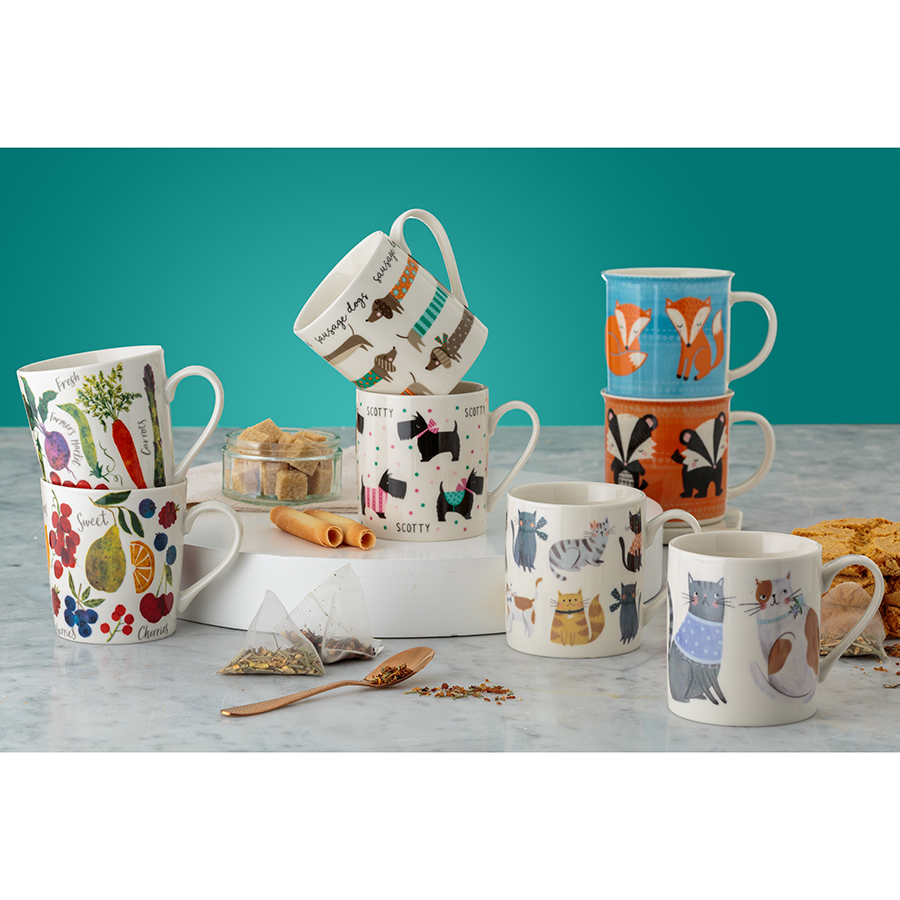 P_0059.596B Кружка woodland animals 420 мл голубая Price&Kensington  - Вид №2