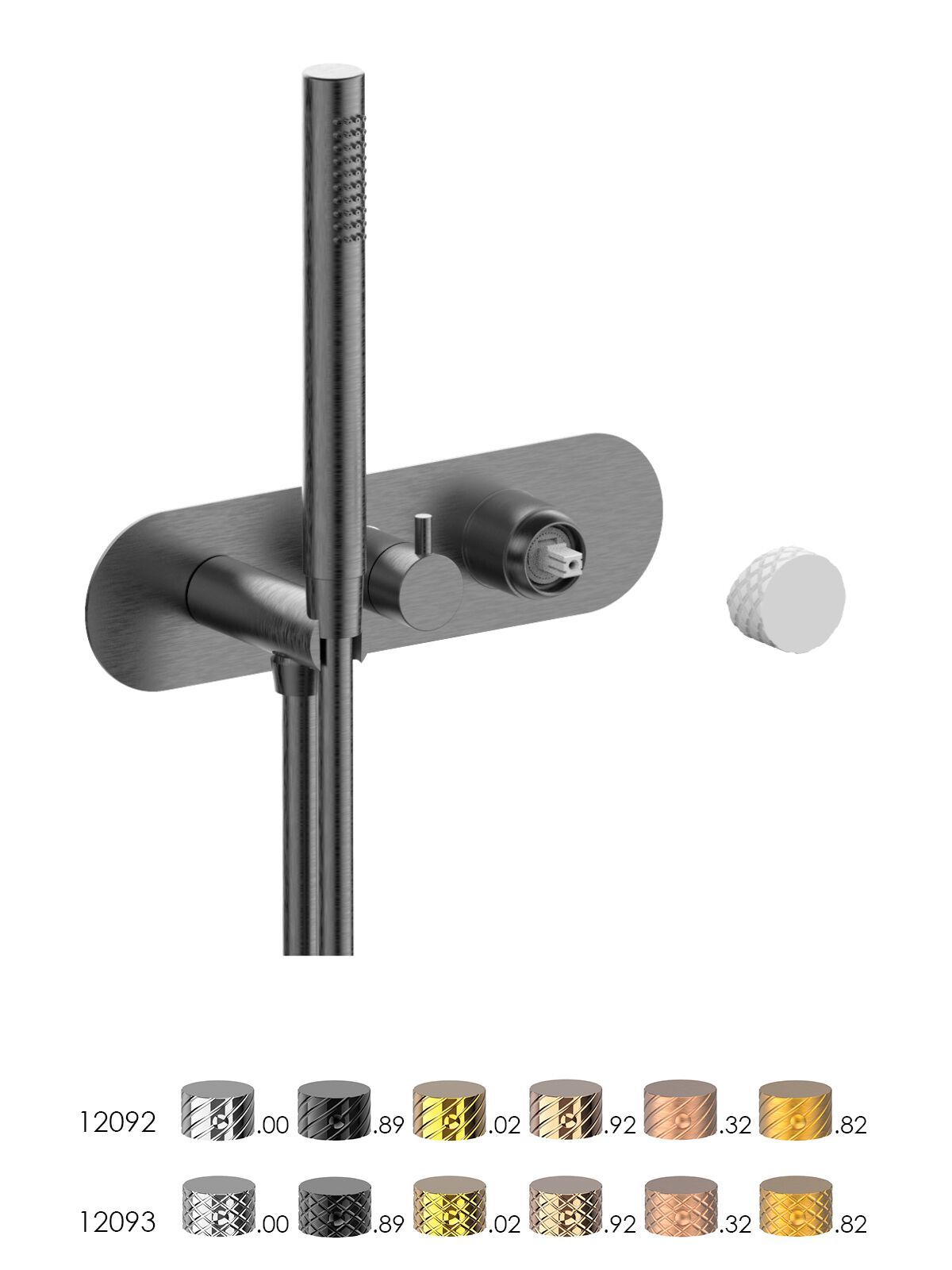 Однорычажный смеситель для душа с 3 отверстиями и ручным душем Rubinetterie Frattini Pepe XL ARCH-00030922 - Вид №4