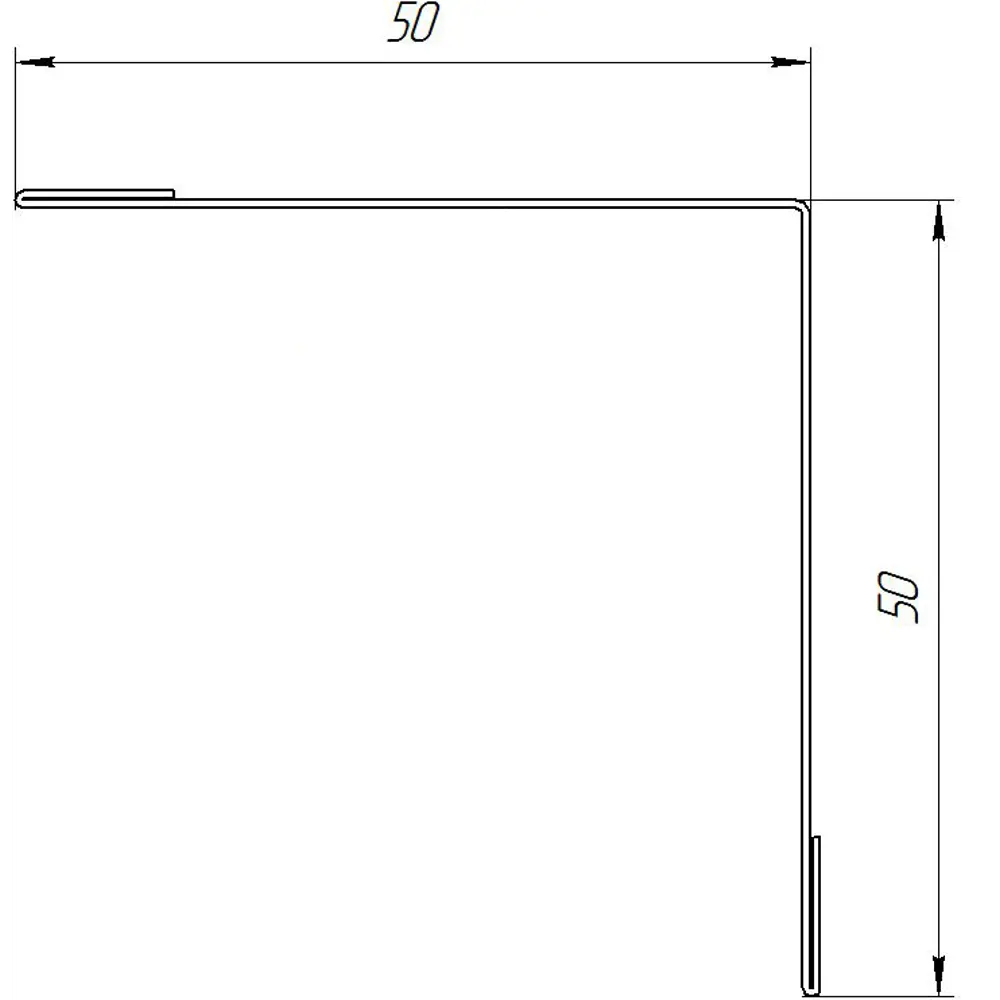 Планка для внутренних углов 50x50 мм 2 м 0.4 мм RAL 9003 белый 84427785 STLM-2143699 Santreyd  - Вид №1
