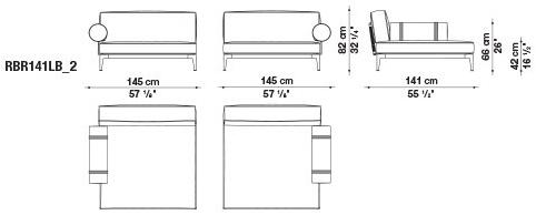 B&B Italia Outdoor Садовый диван из ткани с шезлонгом Ribes sun-id-1471587 - Вид №21