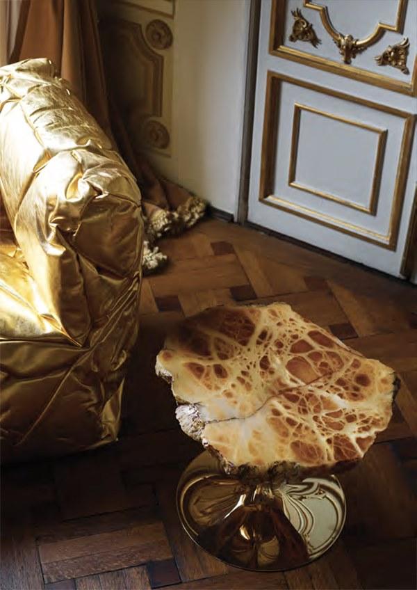 edra Журнальный столик с металлическим основанием и столешницей из алебастра  Cld010/020/030  - Вид №10