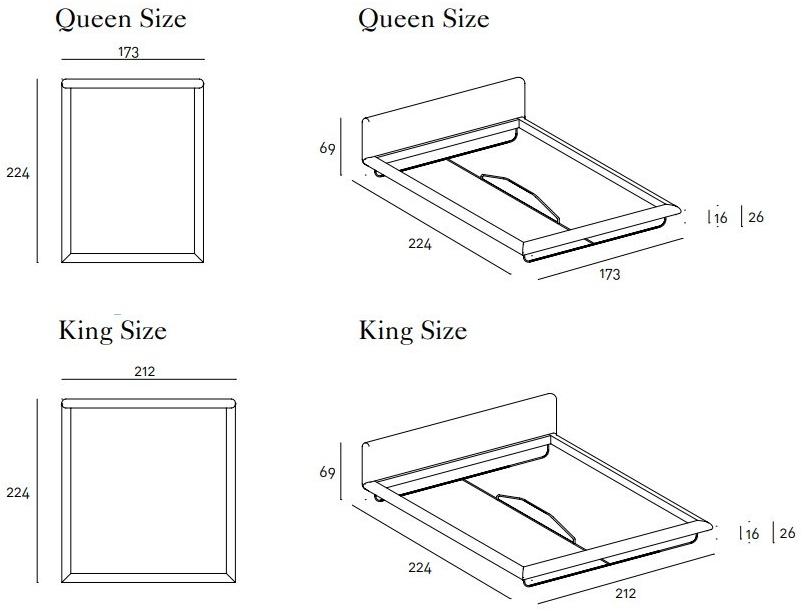 Living Divani Двуспальная кровать с мягким изголовьем Avalon sun-id-1364501 - Вид №8