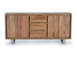 Шкаф из акации с распашными дверцами и ящиками