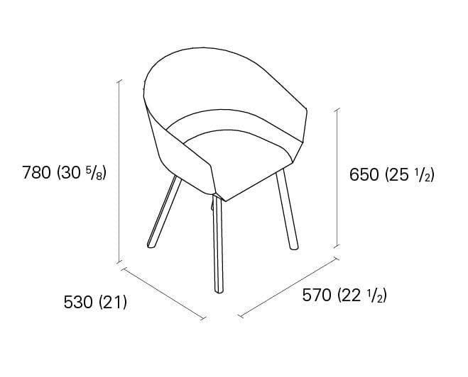 Деревянный стул с подлокотниками e15 Houdini ARCH-00099423 - Вид №31