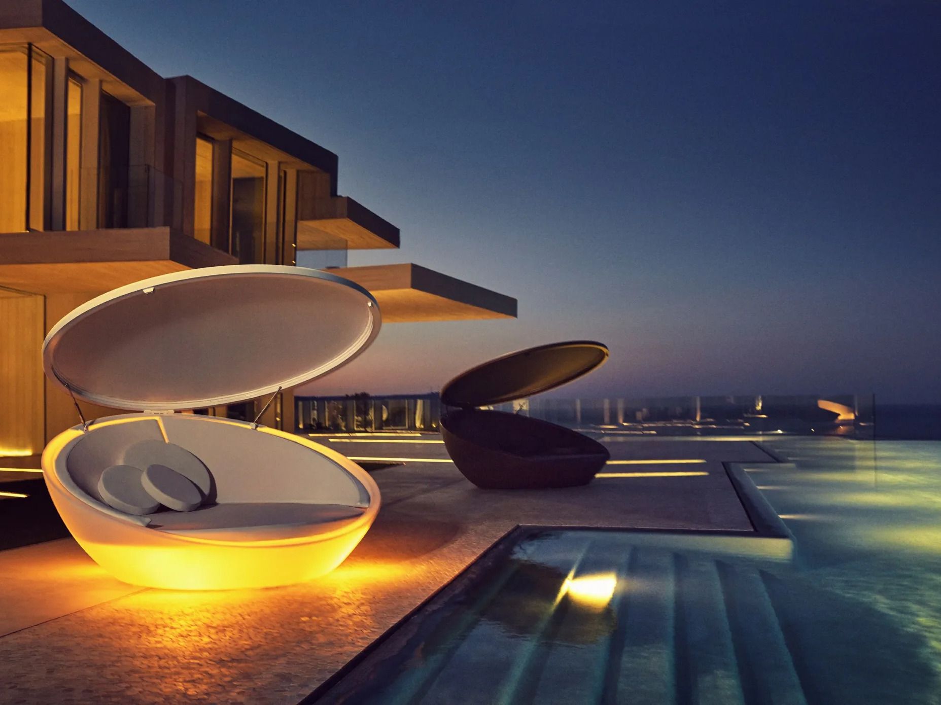 Круглая Садовая кровать с солнцезащитным козырьком Vondom Ulm ARCH-00069136 - Вид №3