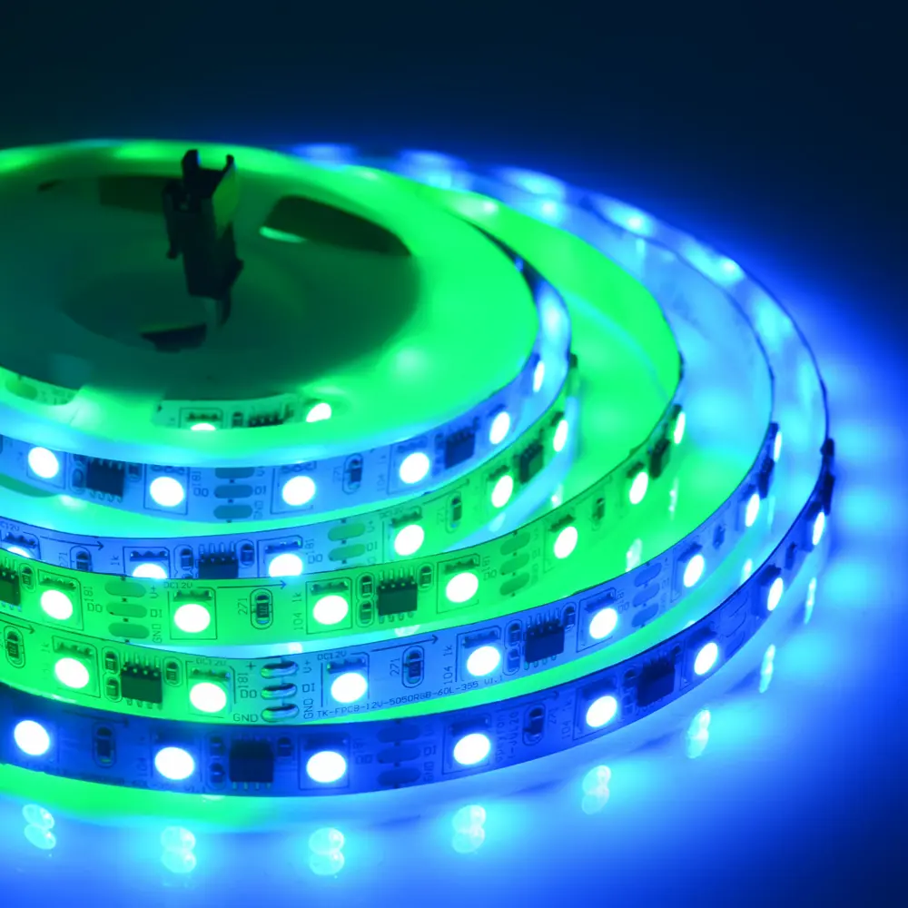 Светодиодная лента адресная SMD 5050 60 диод/14.4 Вт/м 12 В 10 мм IP20 2 м RGB белая подложка 82535313 STLM-2168943 APEYRON  - Вид №5