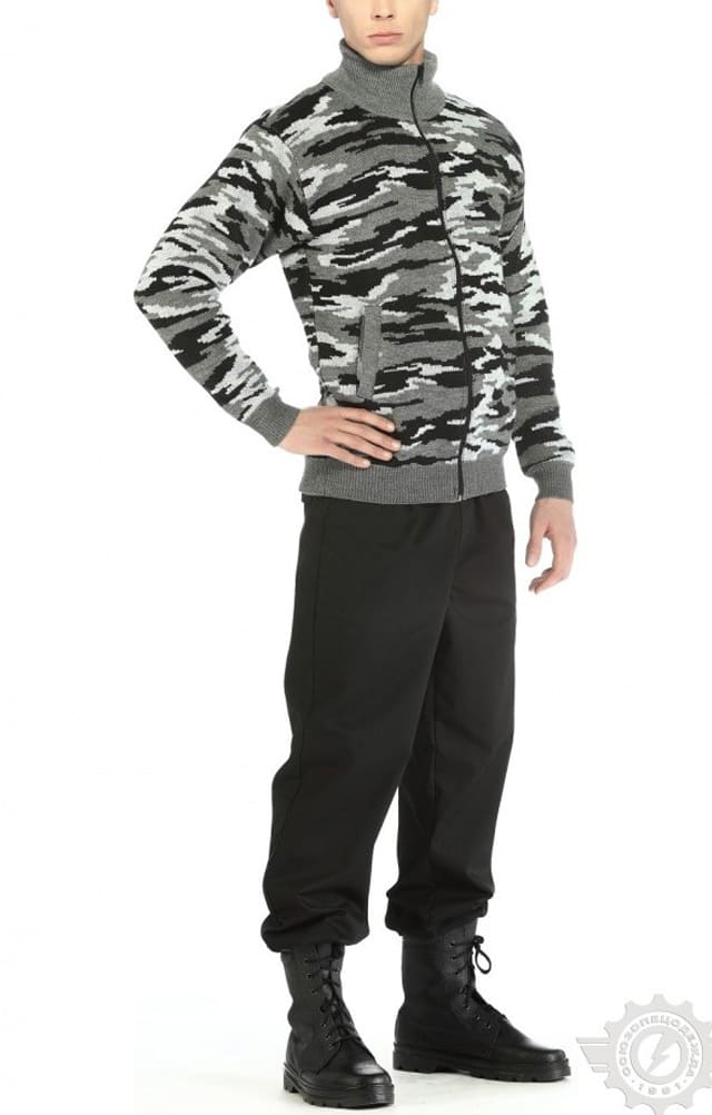 63361 Джемпер камуфляж на молнии серый  Одежда для охранных структур  размер 56-58 Спецодежда  - Вид №4