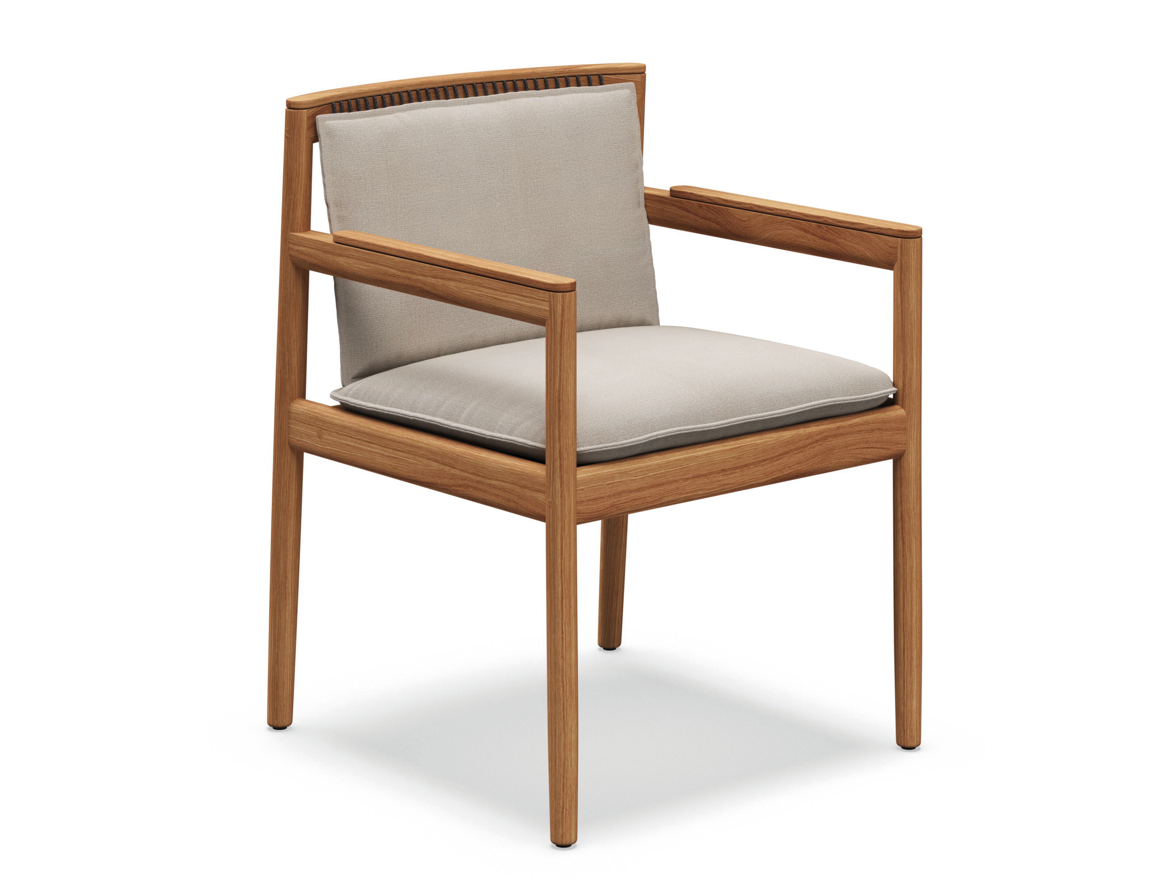 Садовый стул из тикового дерева и ткани с подлокотниками Gloster Saranac ARCH-00125073 - Вид №1