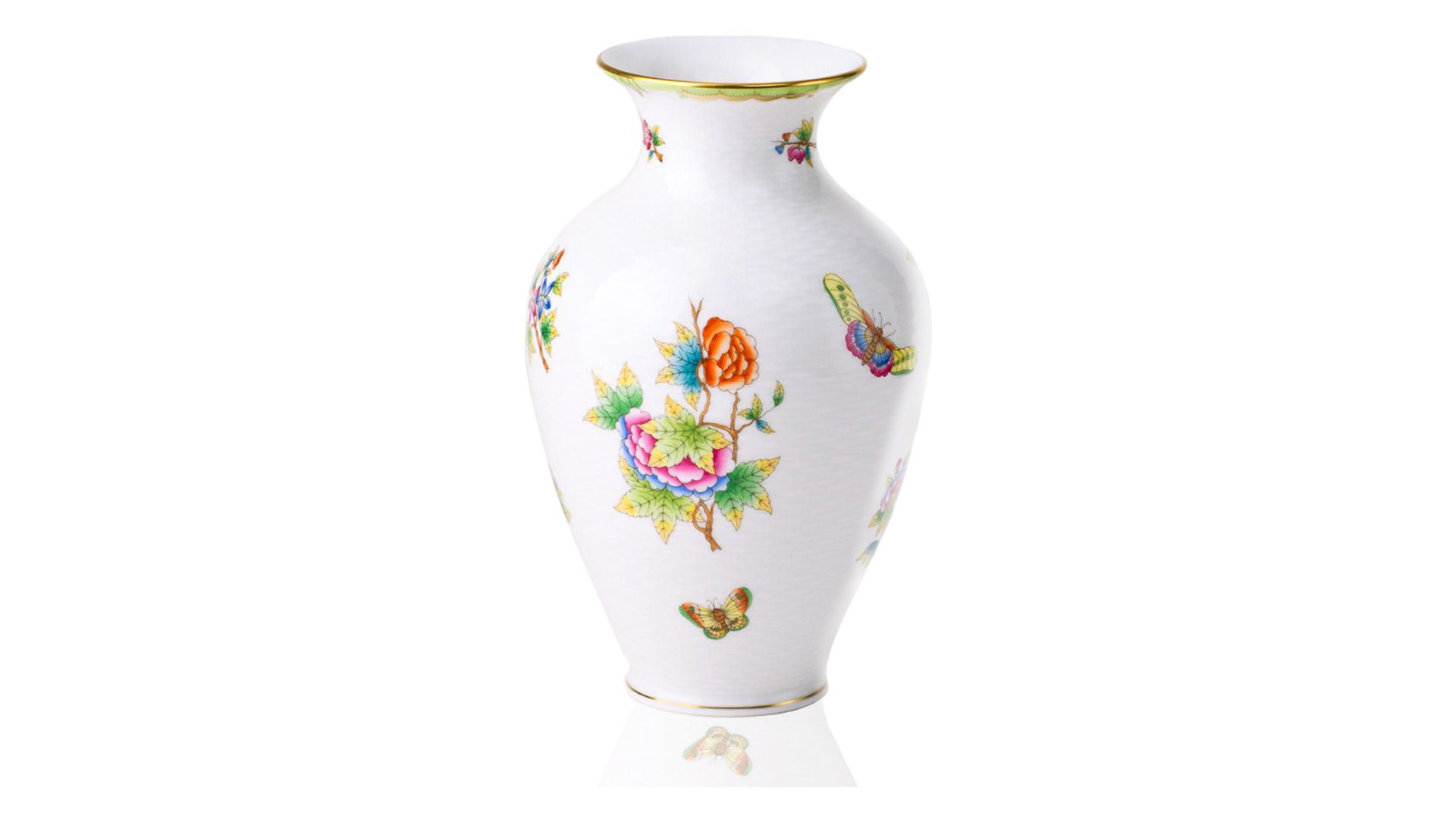 10669859 Herend Ваза Herend "Виктория" "Цветы" 25см Фарфор - Вид №1