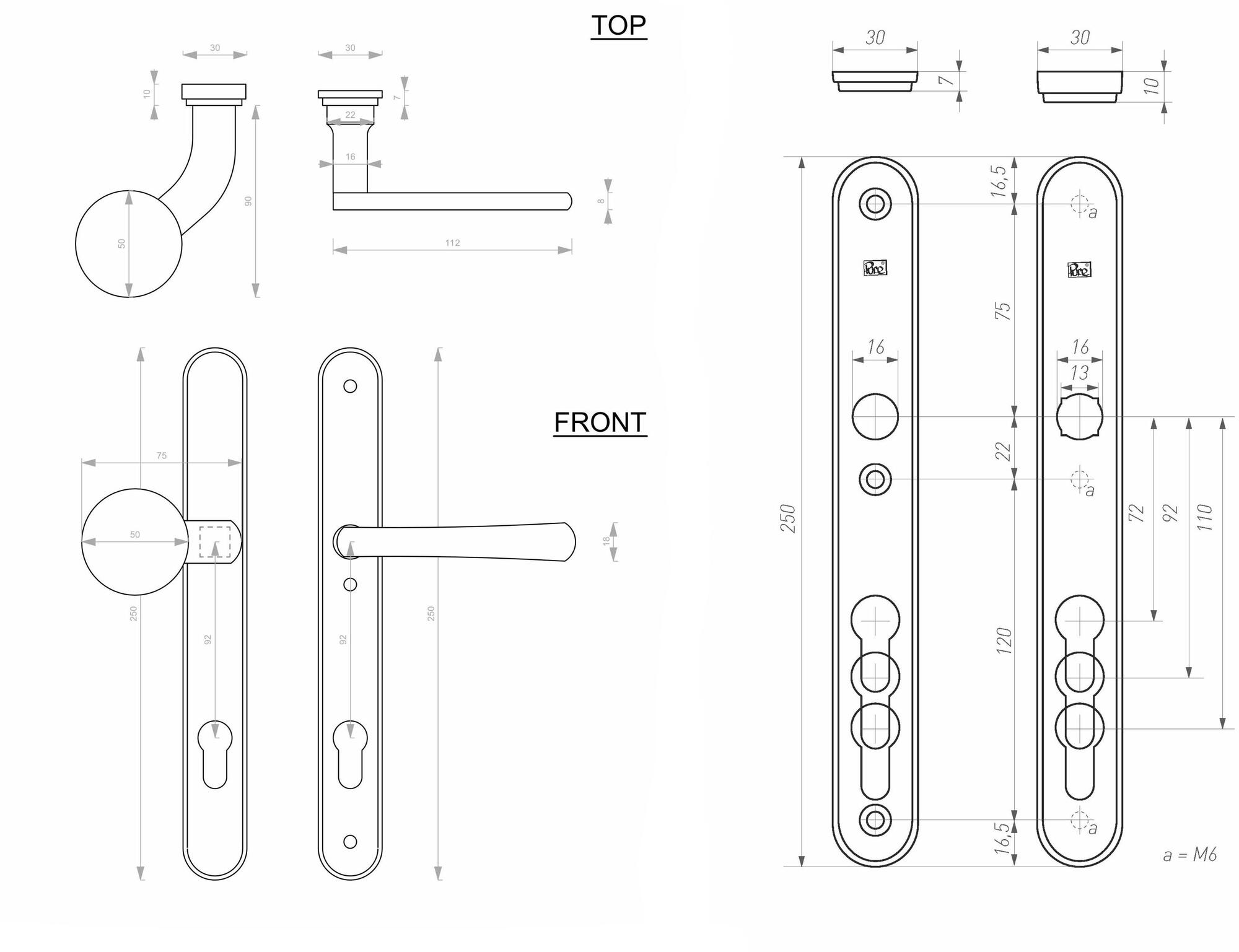 Dauby Ручка для железных входных дверей Pure® 10384 - Вид №1