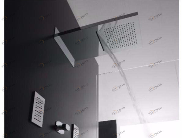 ZAZZERI Настенная лейка тропического душа с 2 струями Shirò Shiro sun-id-1346474