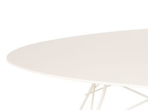 Овальный садовый стол со стальным основанием и столешницей из керамогранита