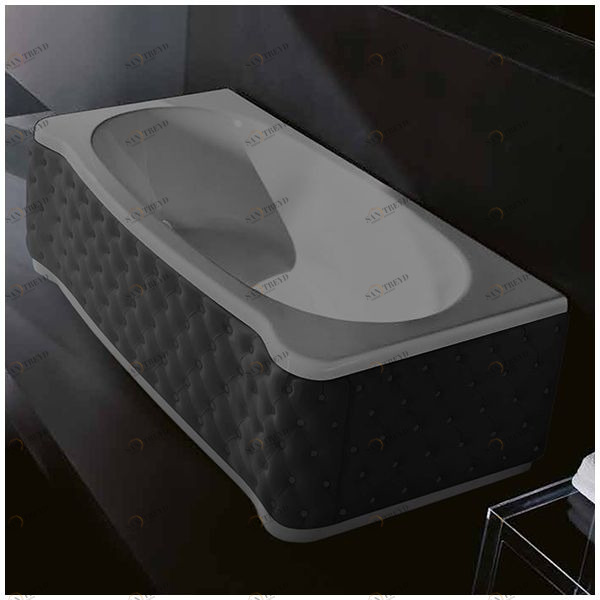 Ванна Gruppo treesse New Classic Young VTL-V6741-SX-KC-SE серая прямоугольная левая чёрная кожа VTLV6741SXKCSE