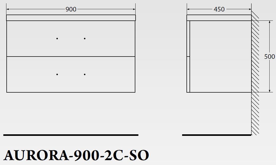 Мебель для ванной BelBagno AURORA-900-2C-SO-RT - Вид №1