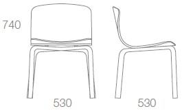 Albaplus Стул на четырех ножках из дуба и ткани Ember sun-id-1474115 - Вид №1