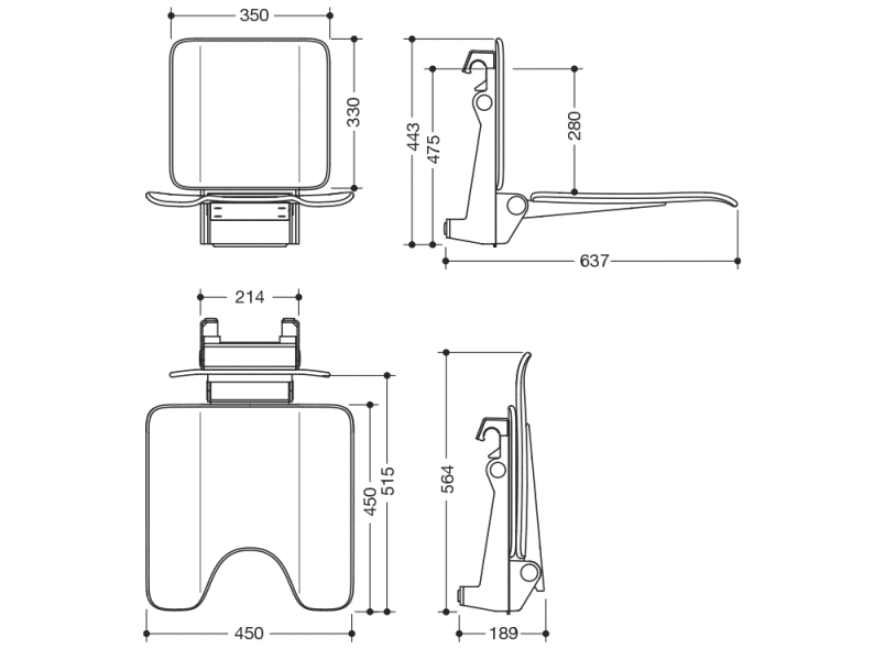 900.51.11060 подвесное сиденье HEWI System 900 - Вид №3