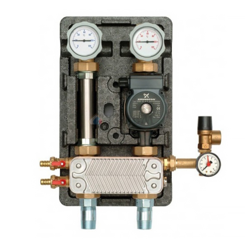 Насосная группа Meibes UK1" с теплообменником 36 пластин, насос UPS 25-60 M4581136 - Вид №1