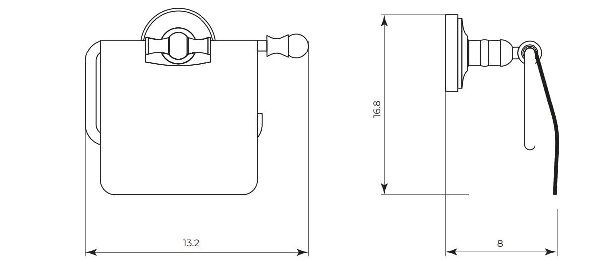 Латунный держатель рулона с крышкой Gaia Mobili Complements ARCH-00093707 - Вид №1