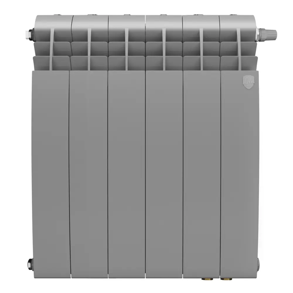 Радиатор секционный Royal Thermo Biliner 500/87 6 секций нижнее подключение биметалл серый Отсутствует STLM-2112011 - Вид №1
