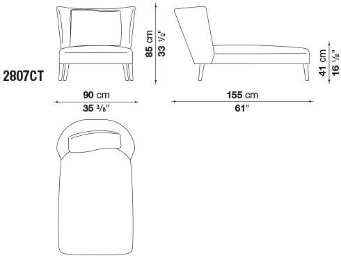 Maxalto Мягкая кушетка из ткани Febo sun-id-1437061 - Вид №2