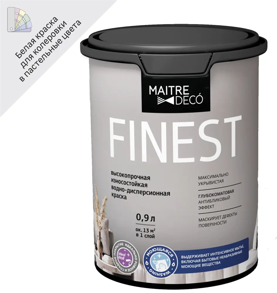 Краска Maitre Deco Finest - матовая интерьерная для стен и потолков 85263857